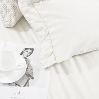 Pościel Ruffy 160x200 ecru z falbanką