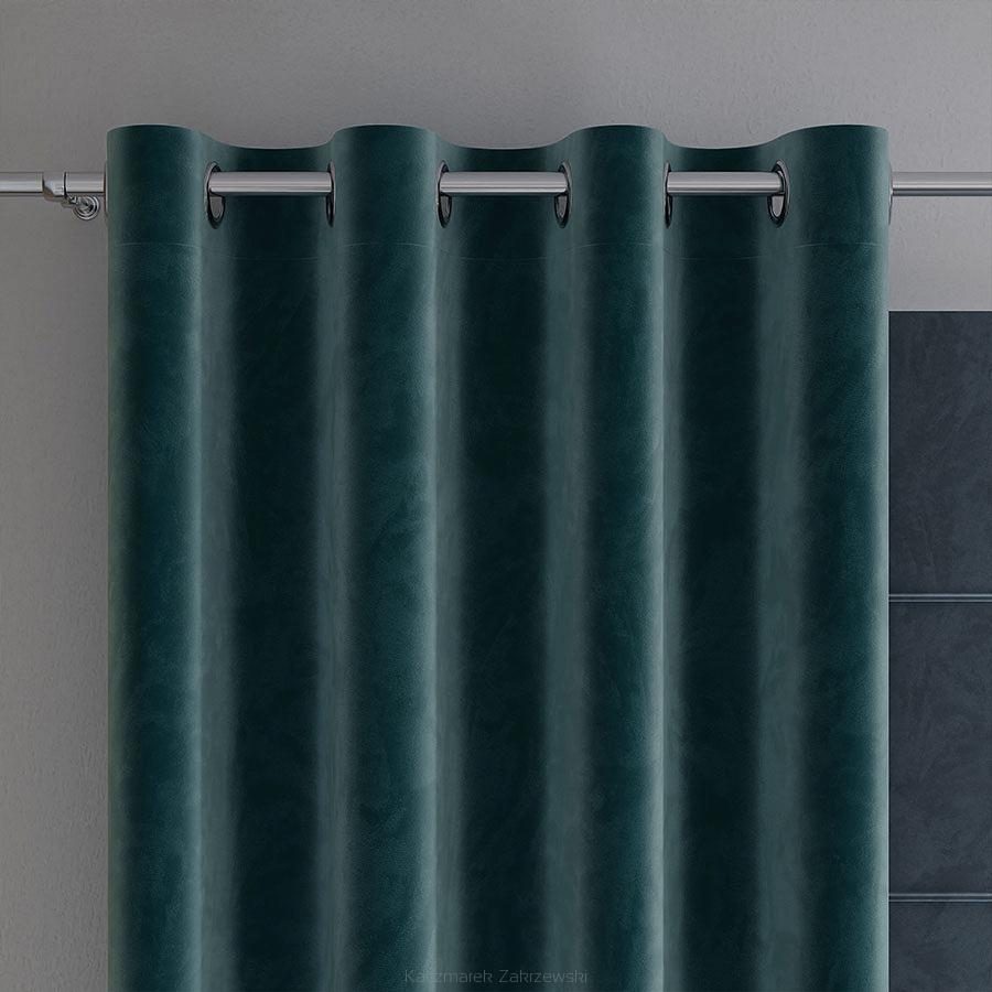 Zasłona gotowa na przelotkach VELVI 140x240 petrolowa