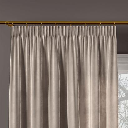 Zasłona gotowa na taśmie VELVI 140x160 szarobeżowa