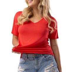 Bluzka damska z krótkim rękawem SERINA czerwona