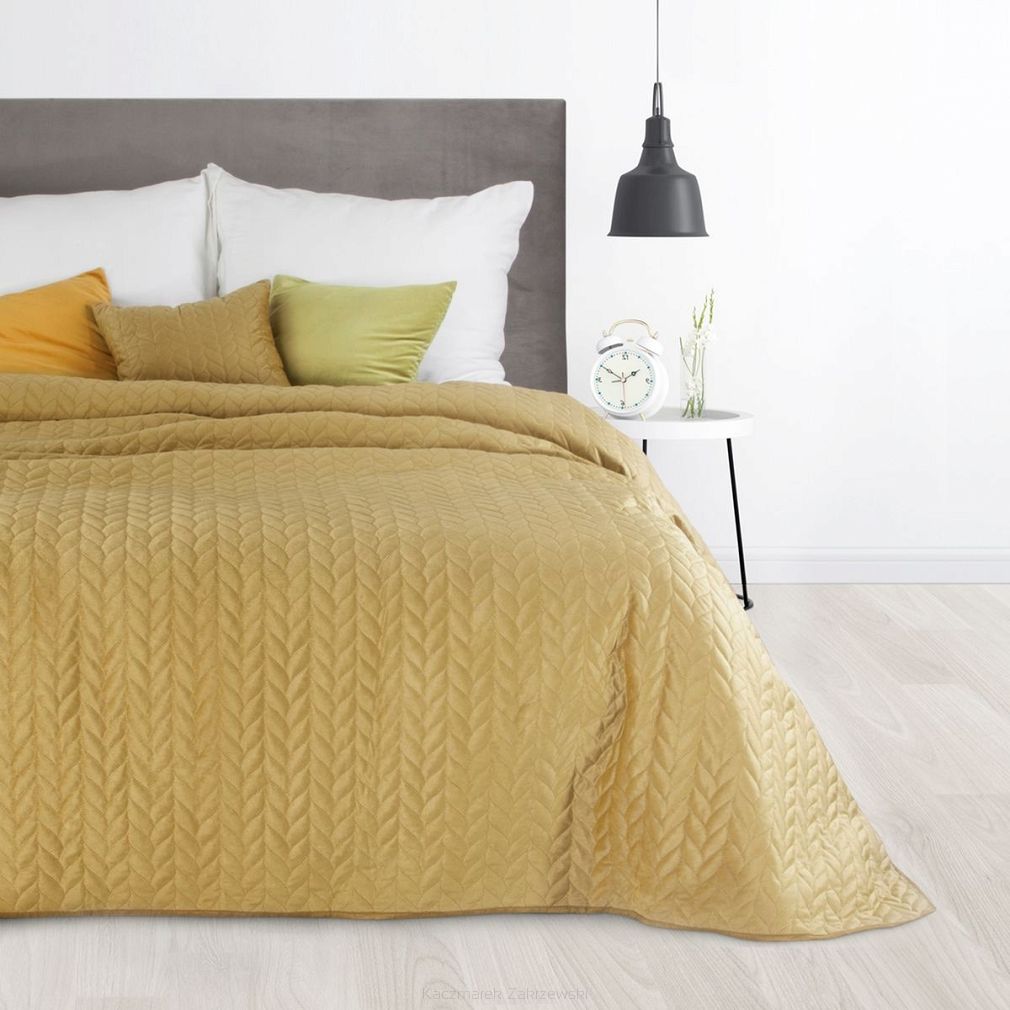 Narzuta dekoracyjna LUIZ 170x210 Eurofirany musztardowa