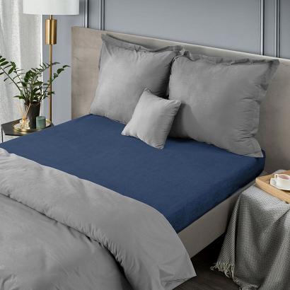 Prześcieradło frotte z gumką 180x200 Design91 granatowe