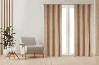 Zasłona gotowa na przelotkach DARLA 140x250 Eurofirany ciemnobeżowy