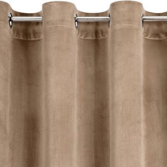Zasłona gotowa na przelotkach DARLA 140x250 Eurofirany ciemnobeżowy