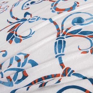 Pościel jersey 200x220 JERSEYLOVE biała kolorowy paisley kwiaty