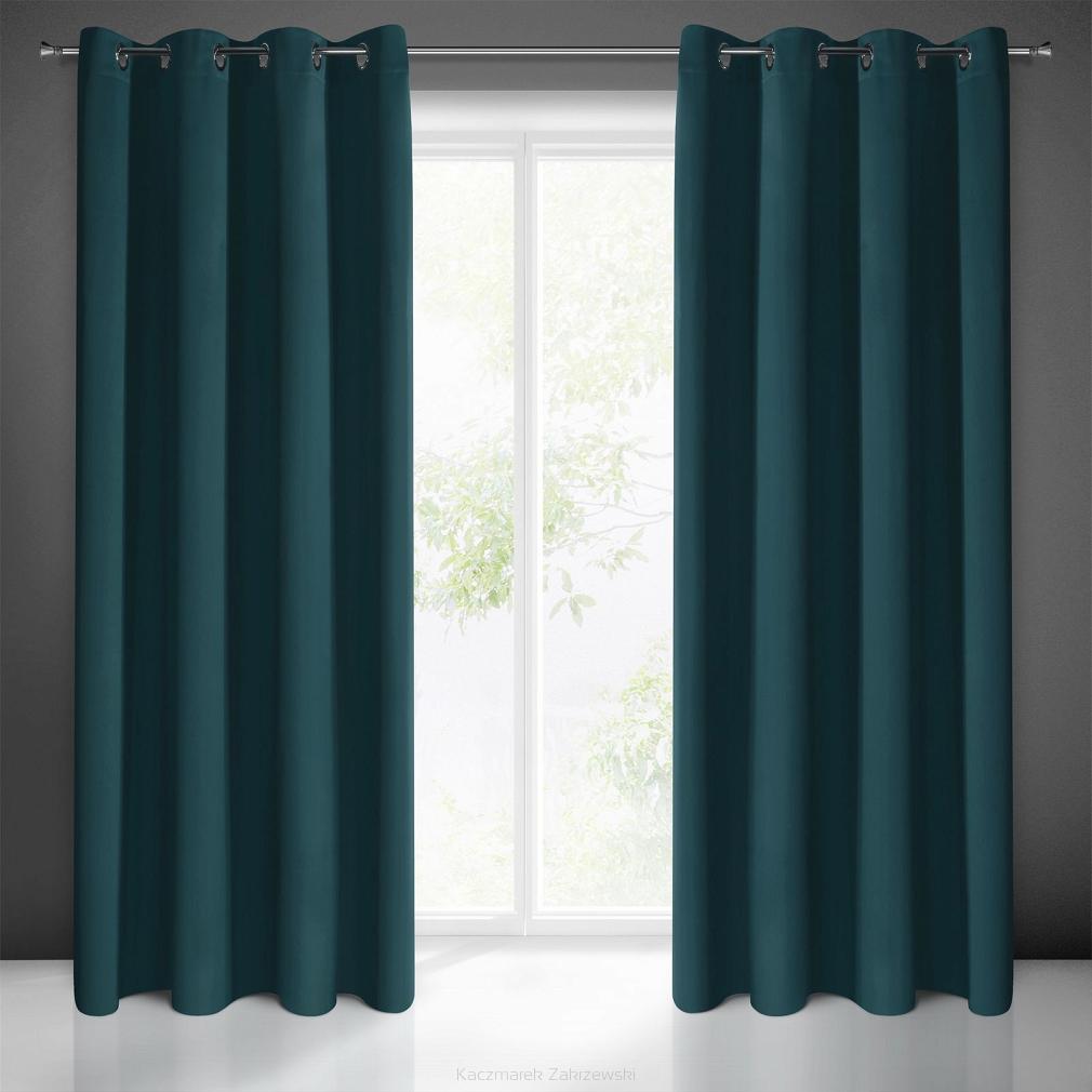 Zasłona gotowa na przelotkach LOGAN 140x250 Eurofirany petrol