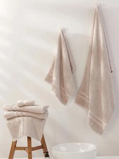 Ręcznik bambusowy Harmony 70x140 kaszmirowy ze srebrną bordiurą