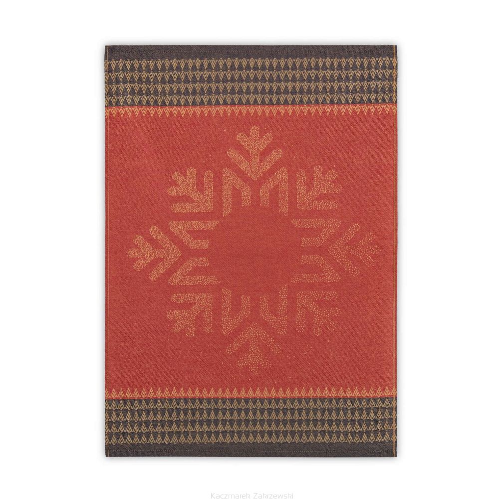Ścierka kuchenna świąteczna ZWOLTEX Snow Flake czerwona brązowa