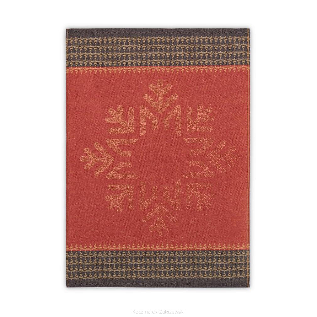 Ścierka kuchenna świąteczna ZWOLTEX Snow Flake czerwona brązowa