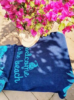 Ręcznik plażowy WELCOME 100x160 Zwoltex niebieski
