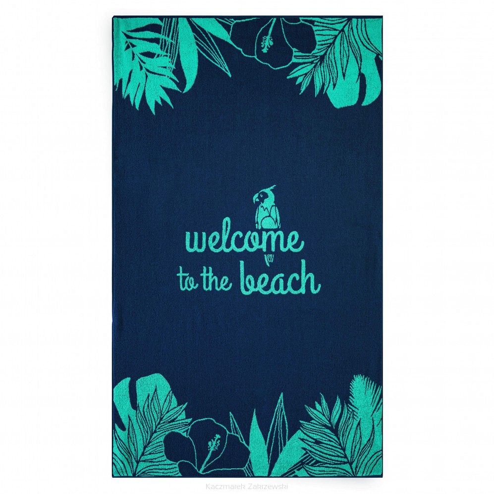 Ręcznik plażowy WELCOME 100x160 Zwoltex niebieski