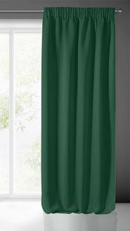 Zasłona gotowa na taśmie LOGAN 135x270 Eurofirany ciemnozielona