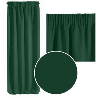 Zasłona gotowa na taśmie LOGAN 135x270 Eurofirany ciemnozielona