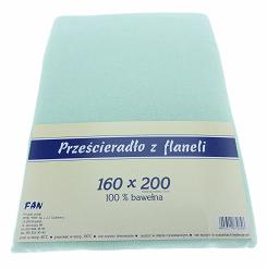 Prześcieradło flanelowe 160x200 FAN seledyn