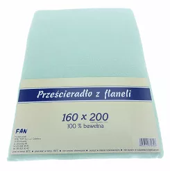 Prześcieradło flanelowe 160x200 FAN seledyn