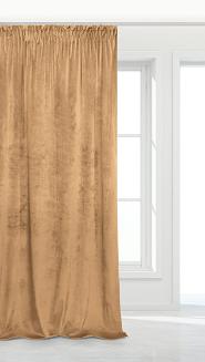 Musztardowa Zasłona Welurowa Na Taśmie 140x270 Velvet Soft