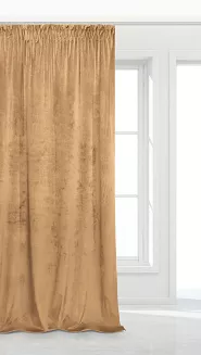 Musztardowa Zasłona Welurowa Na Taśmie 140x270 Velvet Soft