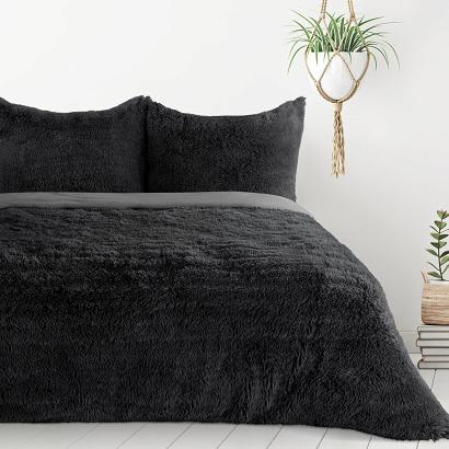 Pościel TIFFANY 200x220 Design91 czarna o strukturze futra