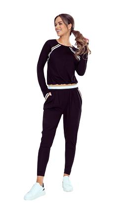 Elegancka bluzka damska z ozdobnymi detalami Fresca czarna