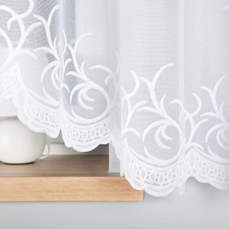 Firanka żakardowa gotowa na żabki BAKARO 420x160 biała