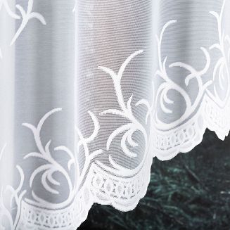 Firanka żakardowa gotowa na żabki BAKARO 420x160 biała