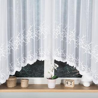 Firanka żakardowa gotowa na żabki BAKARO 420x160 biała