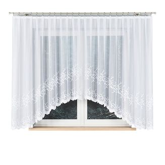 Firanka żakardowa gotowa na żabki BAKARO 420x160 biała