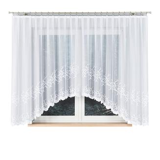 Firanka żakardowa gotowa na żabki BAKARO 420x160 biała