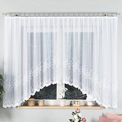 Firanka żakardowa gotowa na żabki BAKARO 420x160 biała