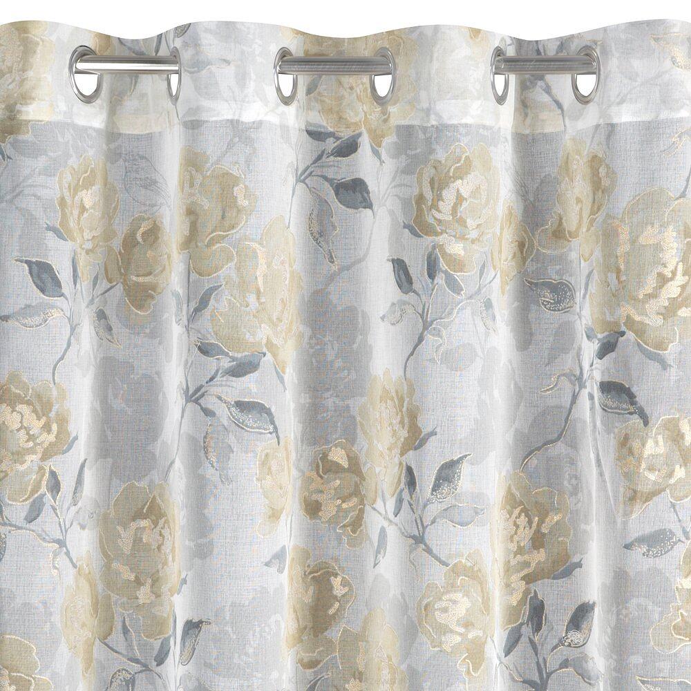 Firana gotowa na przelotkach INARI 140x250 Eurofirany srebrny