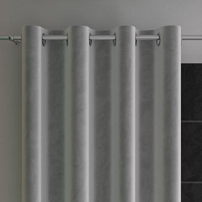 Zasłona gotowa na przelotkach VELVI 140x250 jasnoszara