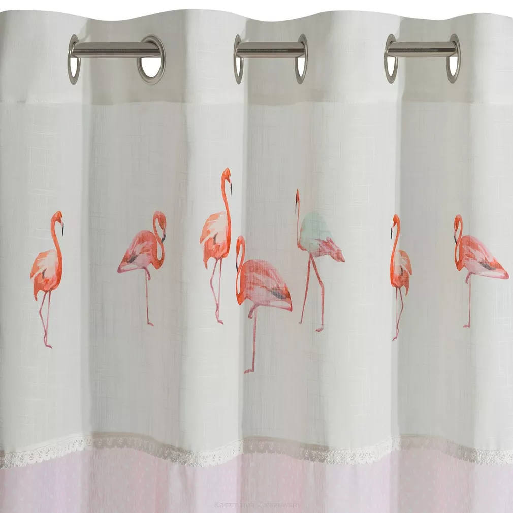 Zasłona gotowa na przelotkach FLAMINGO 140x250 Eurofirany różowy