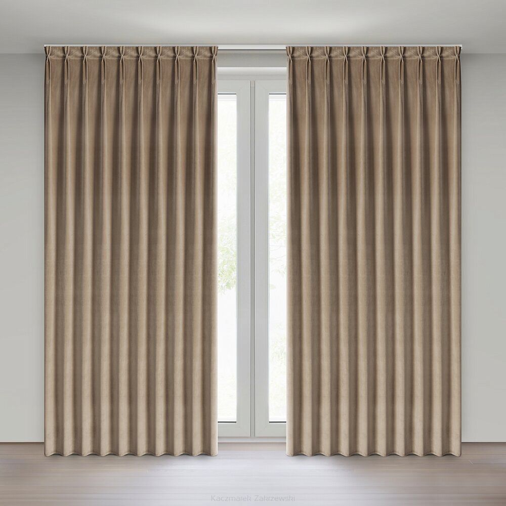 Zasłona gotowa MELANIE 125x270 Eurofirany ciemnobeżowy