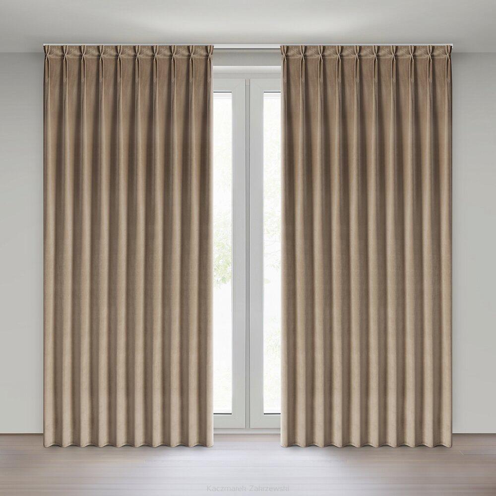 Zasłona gotowa MELANIE 125x270 Eurofirany ciemnobeżowy