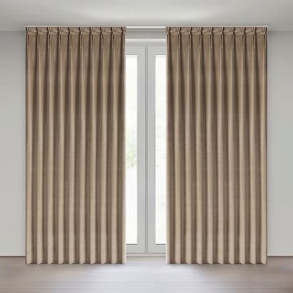 Zasłona gotowa z systemem flex MELANIE 125x270 Eurofirany ciemnobeżowa