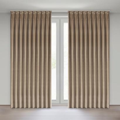 Zasłona gotowa z systemem flex MELANIE 125x270 Eurofirany ciemnobeżowa