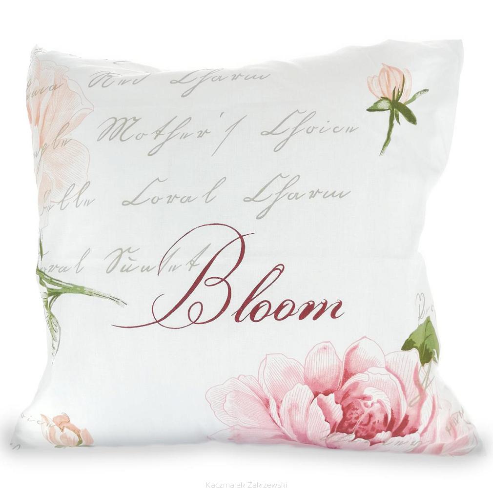 Poszewka bawełniana 40x40 wzór różowe piwonie