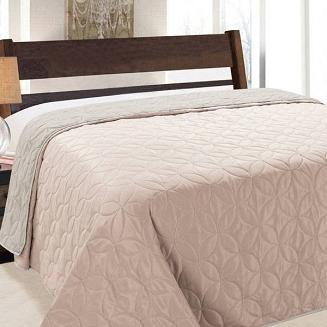 Narzuta dekoracyjna VIGO II 220x240 jasnoróżowa srebrna geometryczne kwiaty