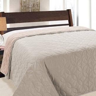 Narzuta dekoracyjna VIGO II 220x240 jasnoróżowa srebrna geometryczne kwiaty