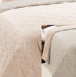 Narzuta dekoracyjna VIGO II 220x240 jasnoróżowa srebrna geometryczne kwiaty