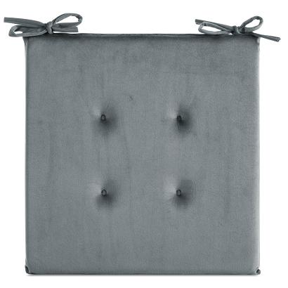 Poduszka na krzesło GAJA 40x40x3 Eurofirany srebrna z ozdobnym pikowaniem