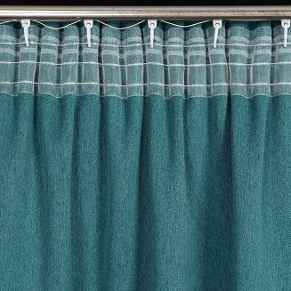 Zasłona gotowa na taśmie CARLO 130x300 Eurofirany ciemnoturkusowy