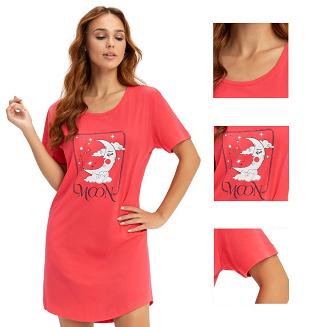 Koszula damska LUNA kod 195 koralowa z nadrukiem