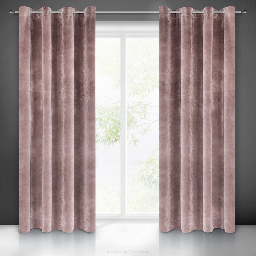 Zasłona gotowa na przelotkach VILLA 140x250 Eurofirany pudrowy