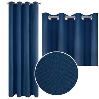 Zasłona gotowa na przelotkach ADORE 140x250 Eurofirany ciemnoniebieska