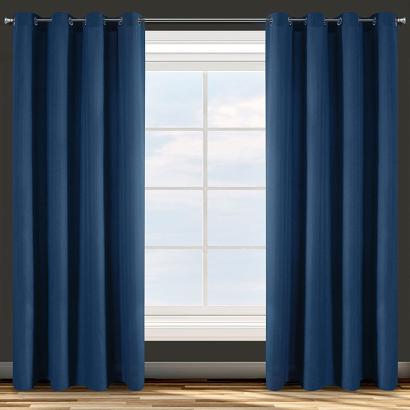 Zasłona gotowa na przelotkach ADORE 140x250 Eurofirany ciemnoniebieska