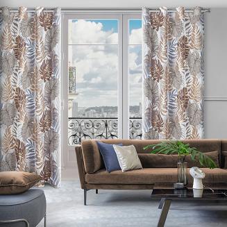 Zasłona gotowa na przelotkach KATE 140x250 Eurofirany brązowy