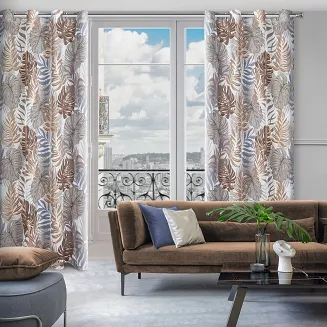 Zasłona gotowa na przelotkach KATE 140x250 Eurofirany brązowy