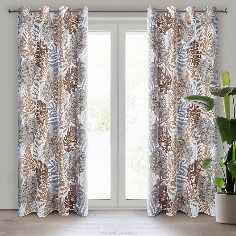 Zasłona gotowa na przelotkach KATE 140x250 Eurofirany brązowy