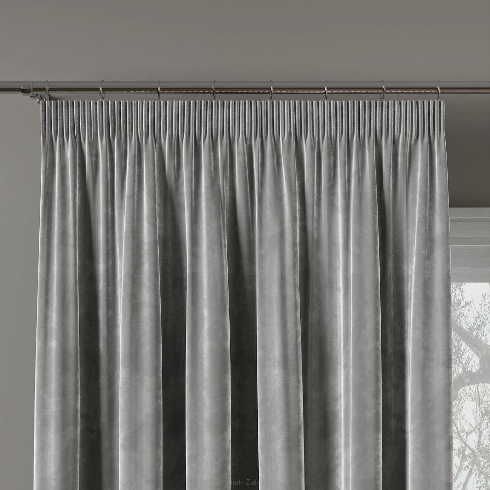 Zasłona gotowa na taśmie VELVI 140x260 chłodny szary